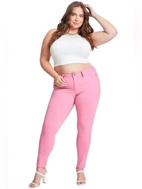YMI Plus Size Pink High-Rise Skinny Jeans